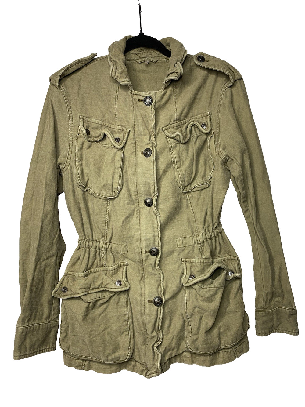 Free People Not Your Brother's Surplus Jacket Women's Small Olive Green Utility